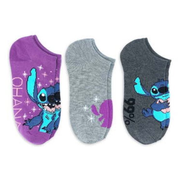 Stitch & Lilo Women's No Show Socks, 3 Pack - NWT  - Size 4-10 - Picture 1 of 3